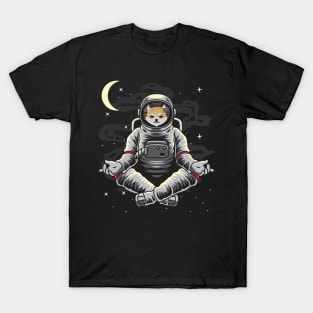 Astronaut Yoga Dogelon Mars Coin To The Moon Crypto Token Cryptocurrency Wallet Birthday Gift For Men Women Kids T-Shirt